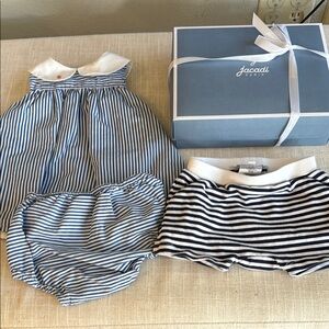 Jacadi Blue Striped One Piece Set